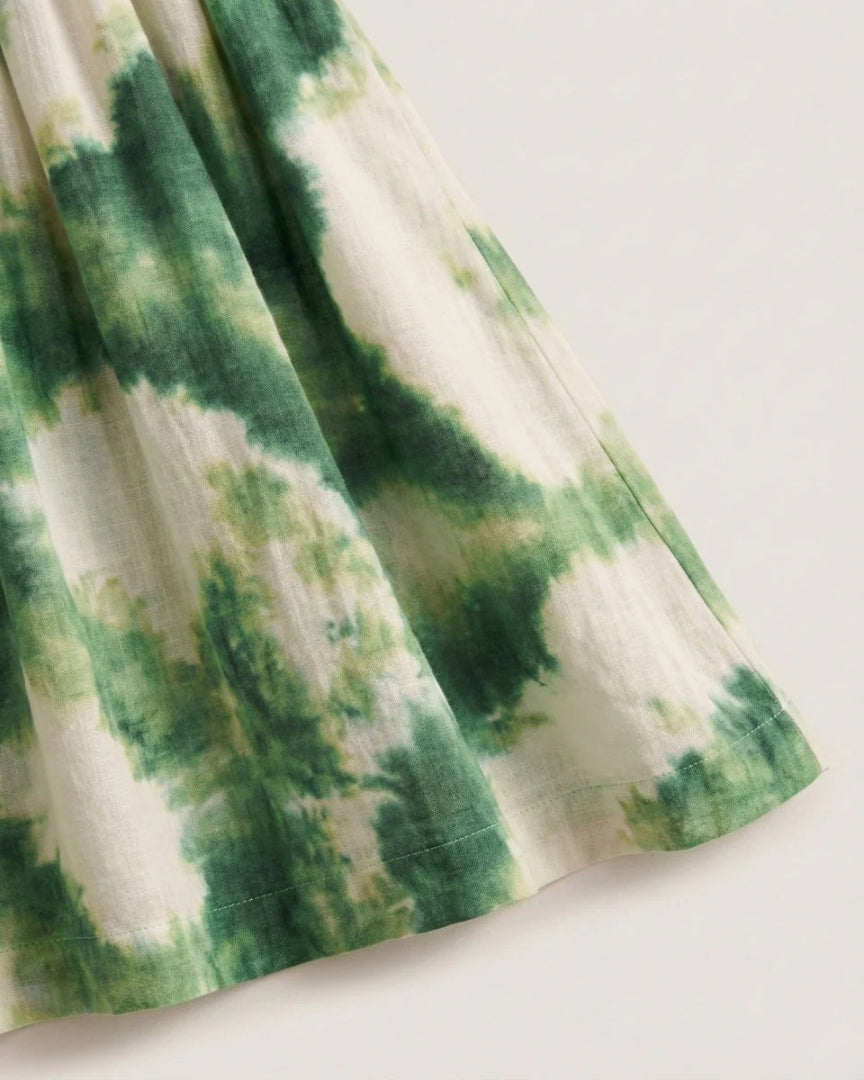 Layered maxi dress with long sleeves and waist tie