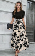 Floral maxi dress with waist bow