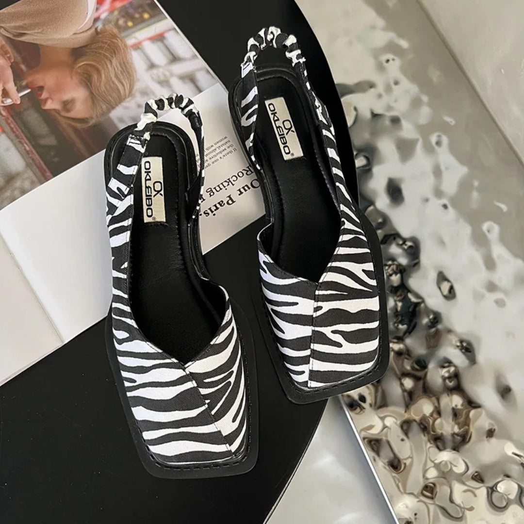 Slingback sandals with square toe