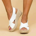 Wedge espadrilles with crisscross straps