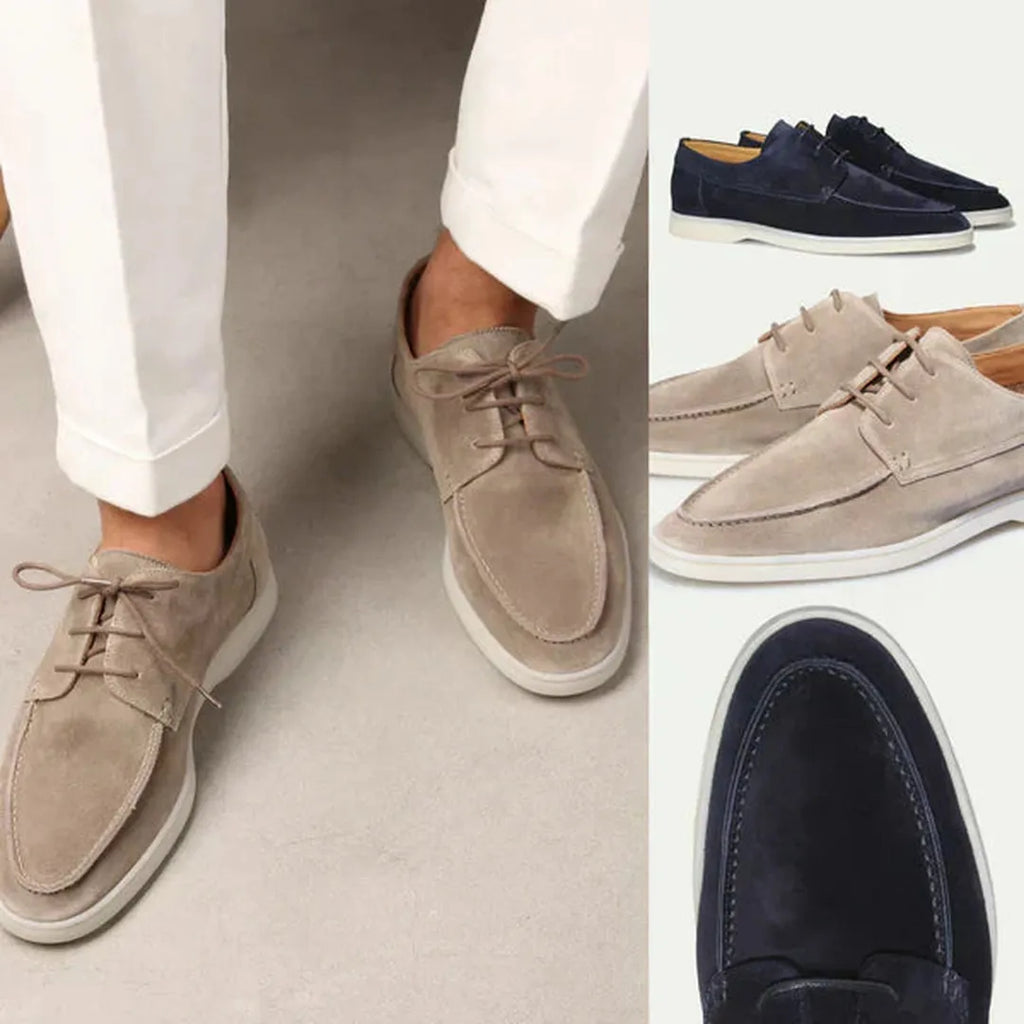 Leather lace-up moccasins