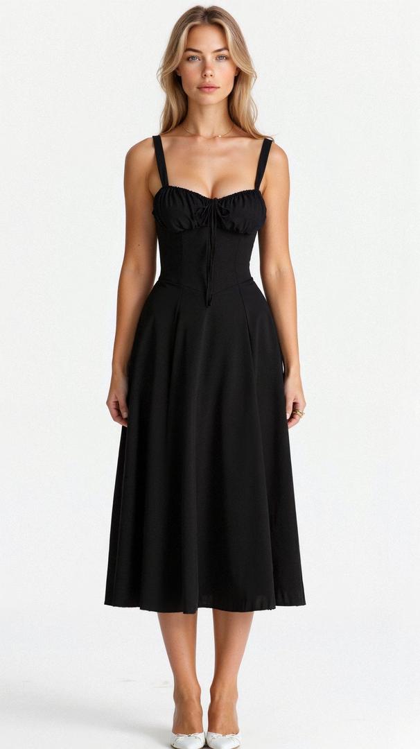 Floral corset-style midi dress with slit