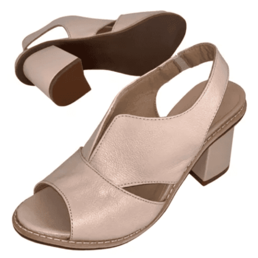 Leather open-toe block heel sandals